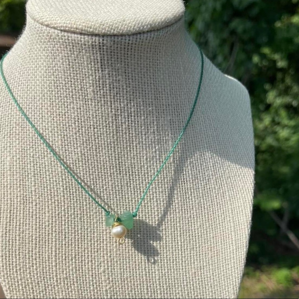 Adventurine Pearl necklace